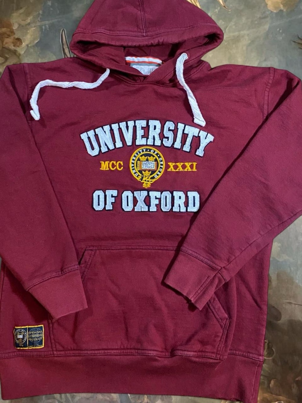 University of Oxford Maroon Hooded Sweatshirt